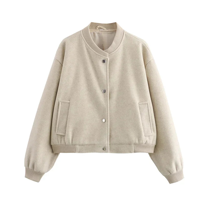 Women Jacket Cropped Bomber
