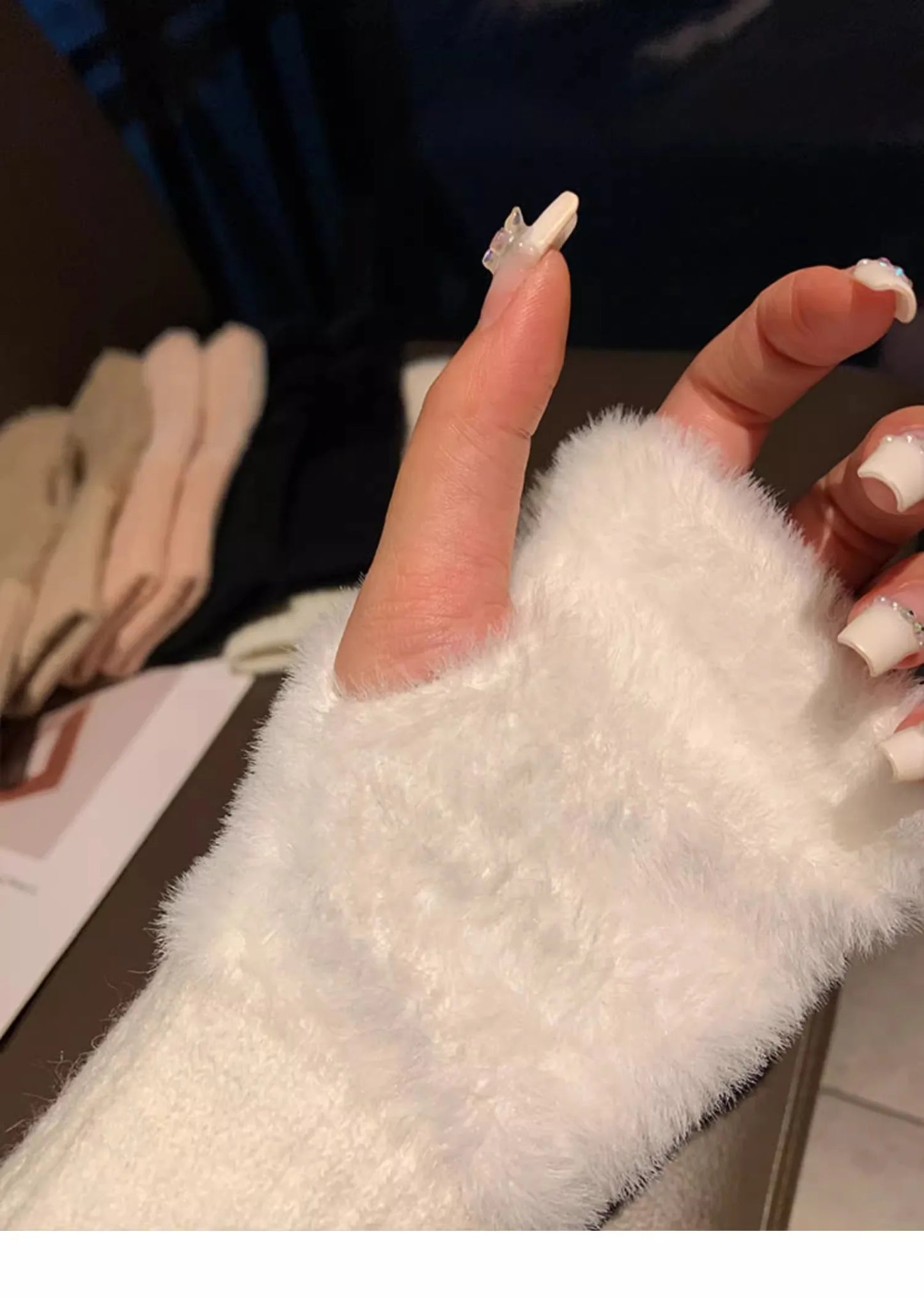 Soft Winter Half Finger Gloves Women