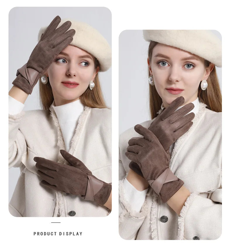 Winter Gloves For Women Suede