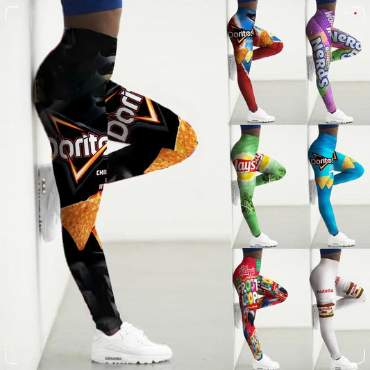 Sport Leggings Women 3D Snacks Printed