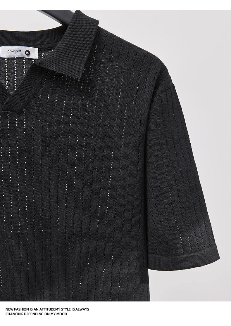 Men's Knitted Polo Shirt