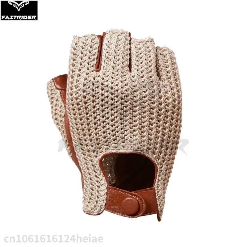 Men's Half-Finger Genuine Leather Moto