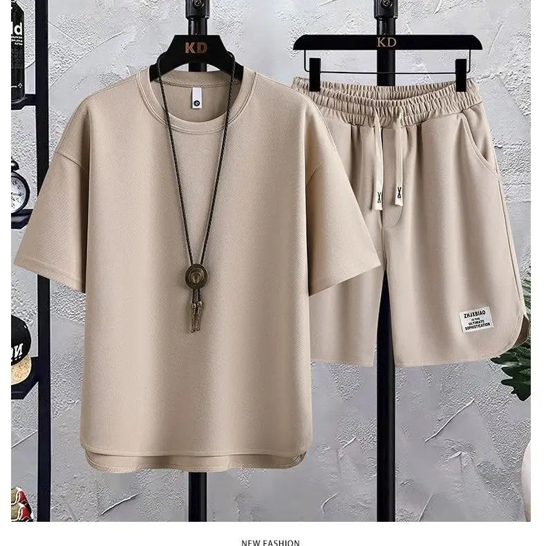 New Summer Suit Korean Casual T-shirt + Shorts