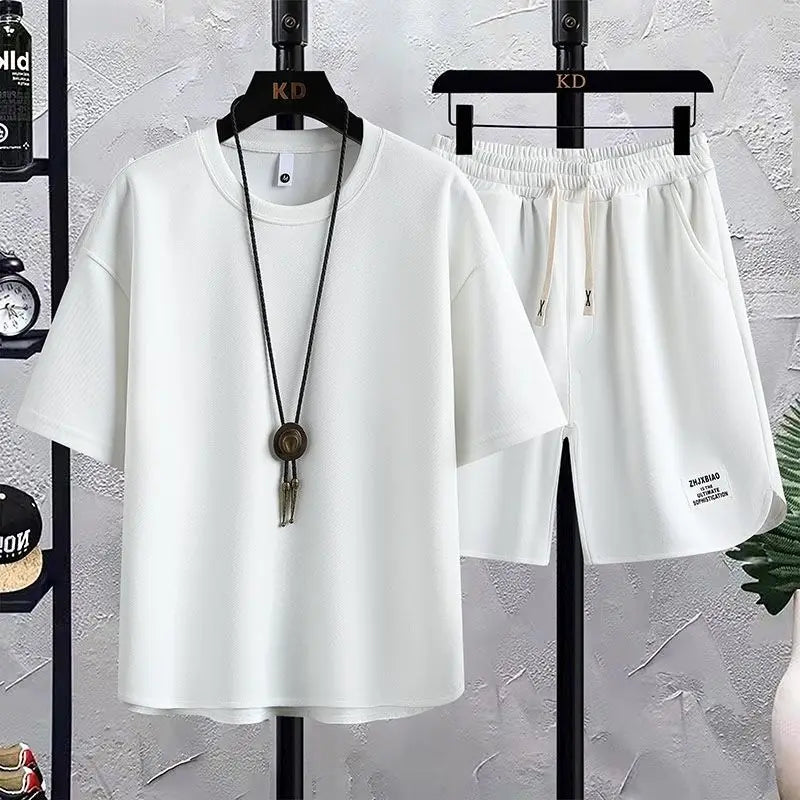 New Summer Suit Korean Casual T-shirt + Shorts