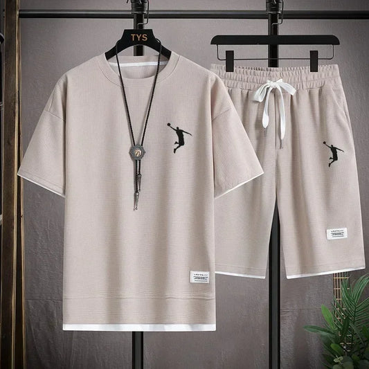 Men's T-shirt set and casual shorts