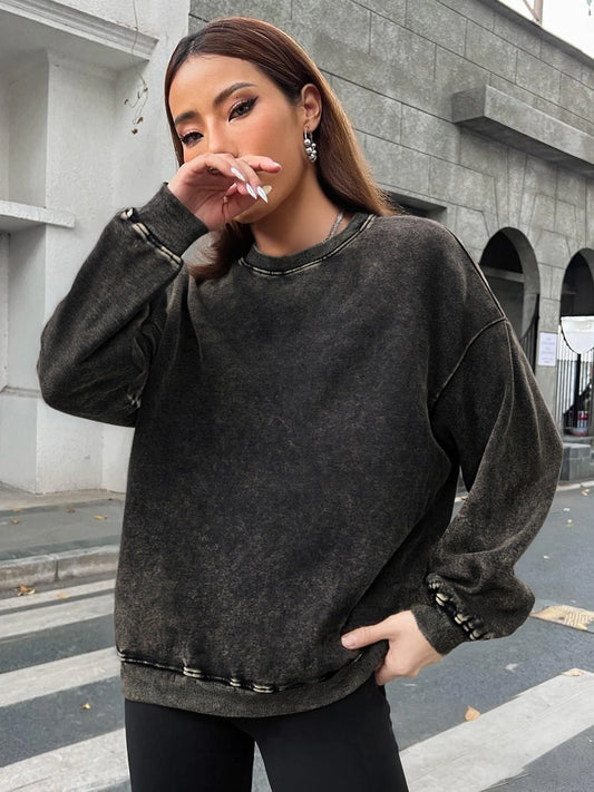 Women Washed Cotton Sweatshirt