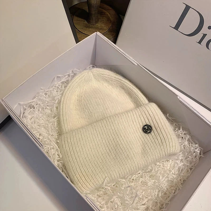 Knitted Hat for Women Fleece-Lined
