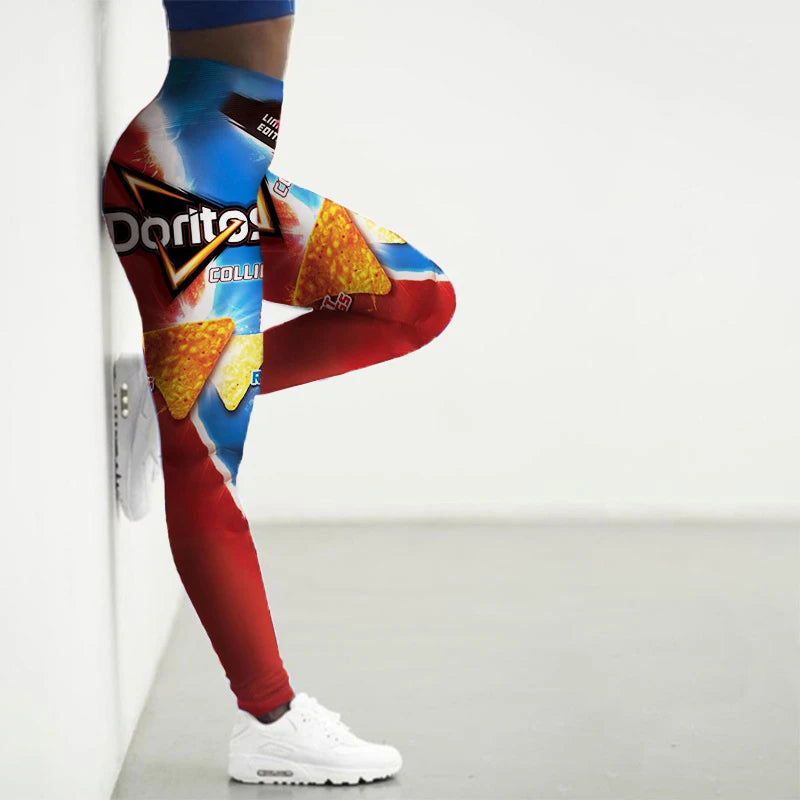 Sport Leggings Women 3D Snacks Printed