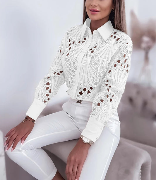 Women's Blouses Hollowed