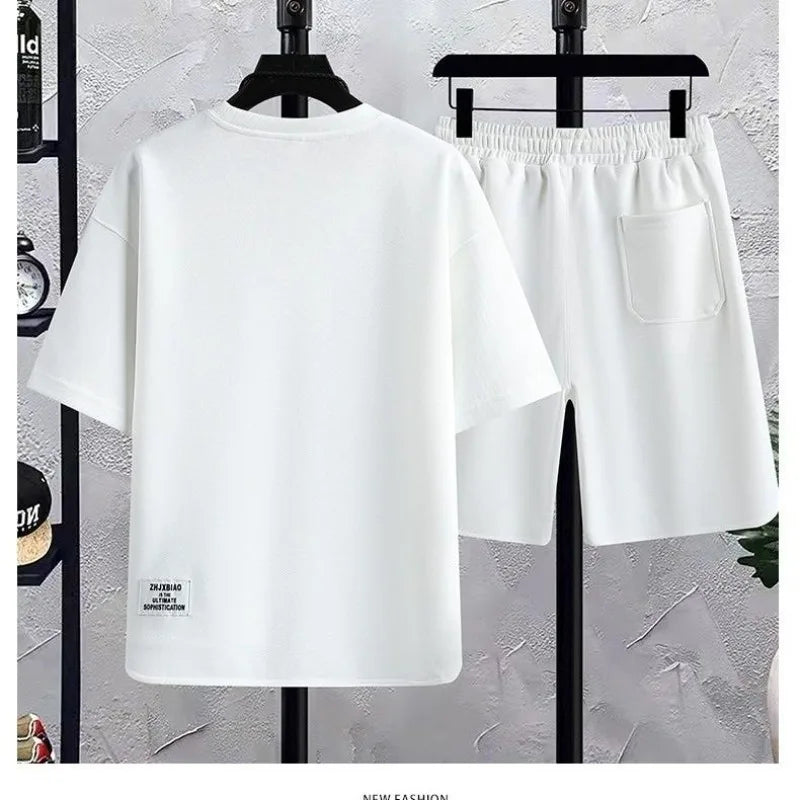 New Summer Suit Korean Casual T-shirt + Shorts