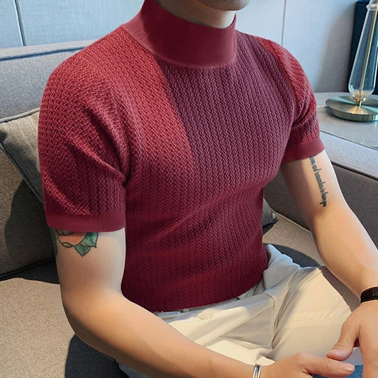 2024 Slim Fit Knitted T-shirt for Men