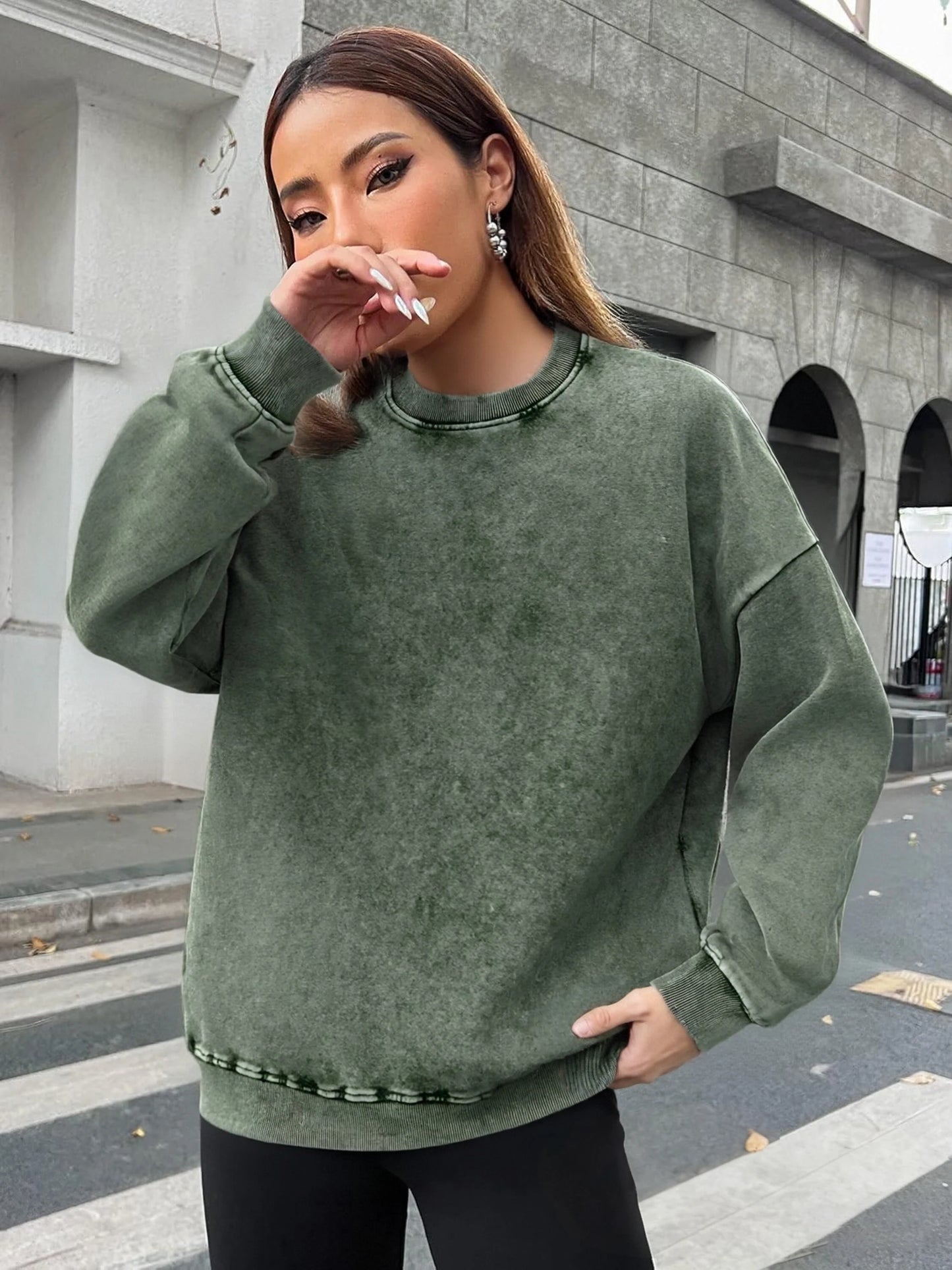 Women Washed Cotton Sweatshirt