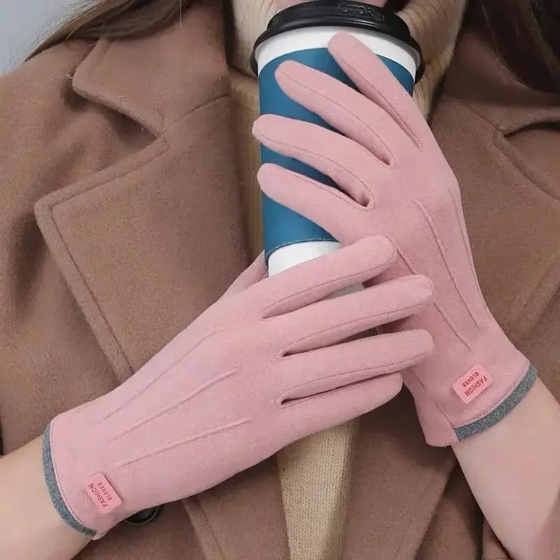 Women Gloves Autumn Winter Fleece Fashion