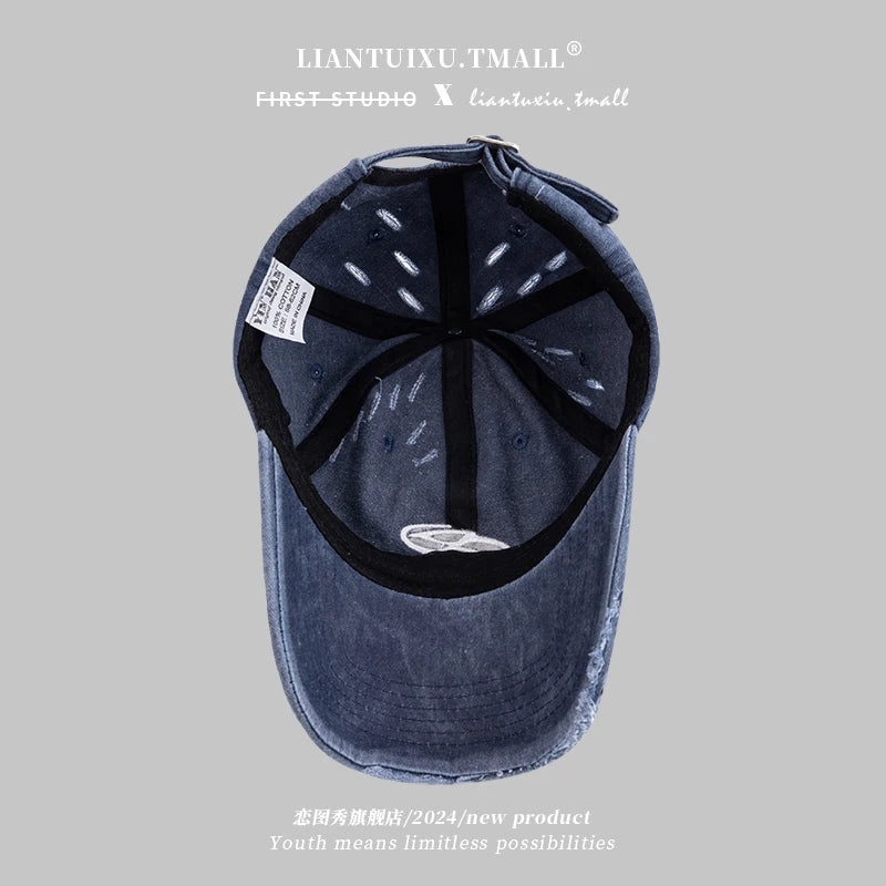Hat Men's Washed Denim Baseball Cap