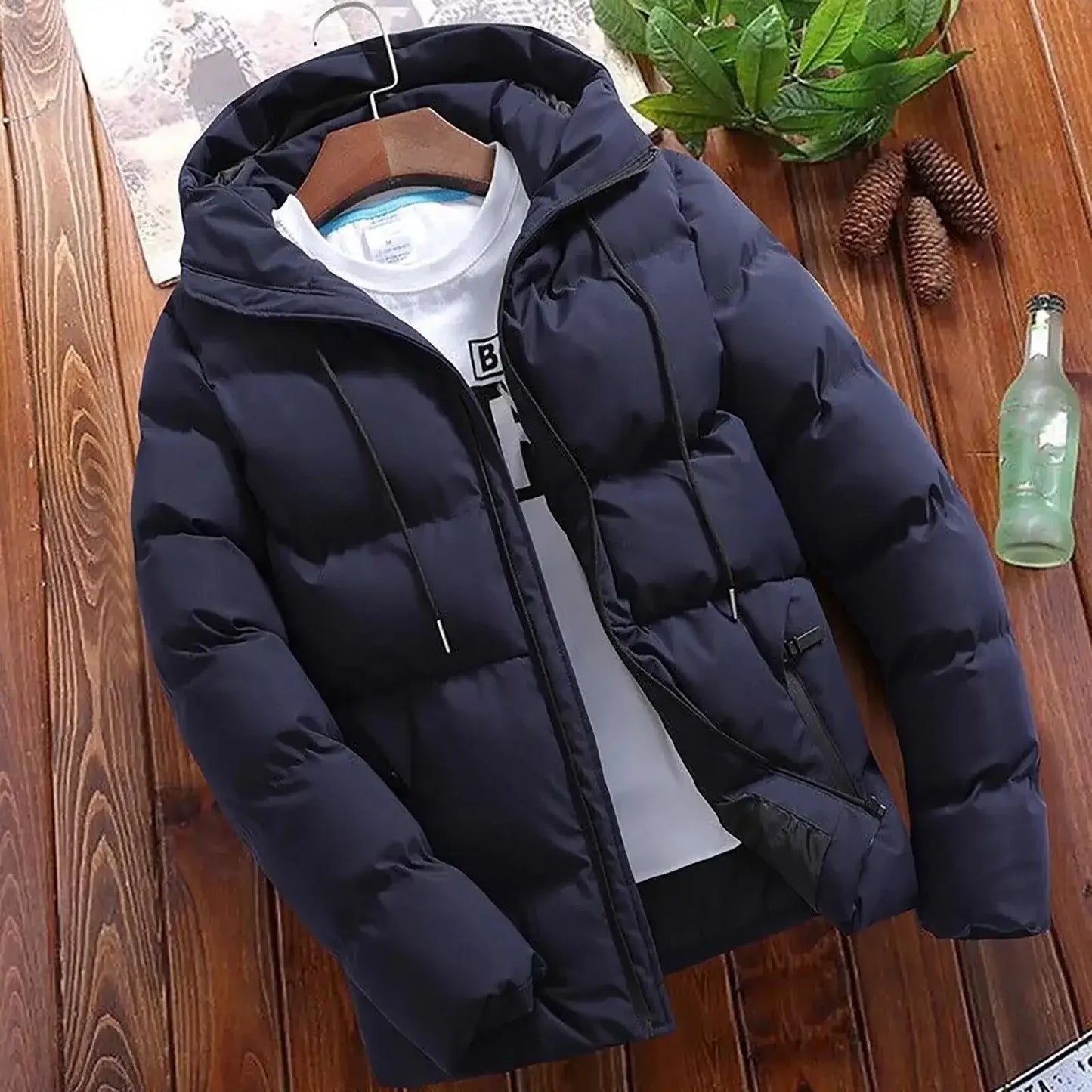 Men's Thick Puffer Hooded Jacket
