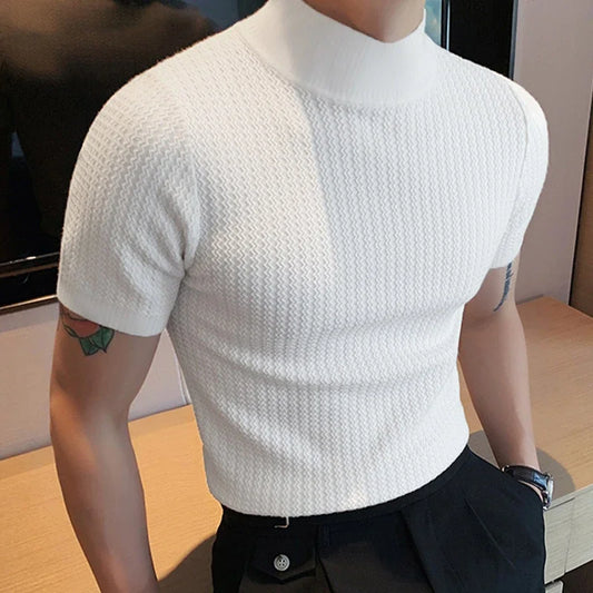 2024 Slim Fit Knitted T-shirt for Men