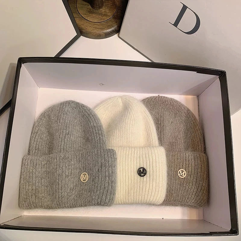 Knitted Hat for Women Fleece-Lined