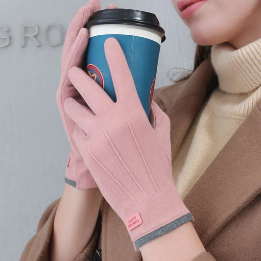 Women Gloves Autumn Winter Fleece Fashion