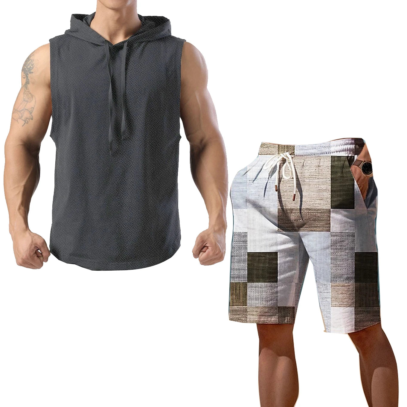 New Summer Men's Two Piece Set Casual