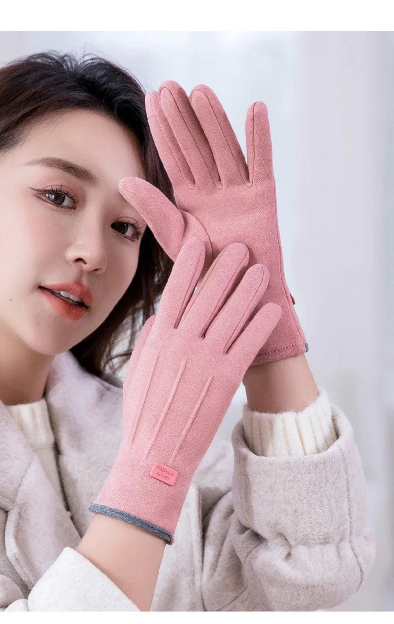 Women Gloves Autumn Winter Fleece Fashion