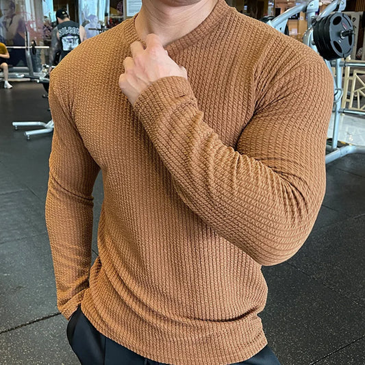 Knitted T-shirt Men's Casual Tshirt