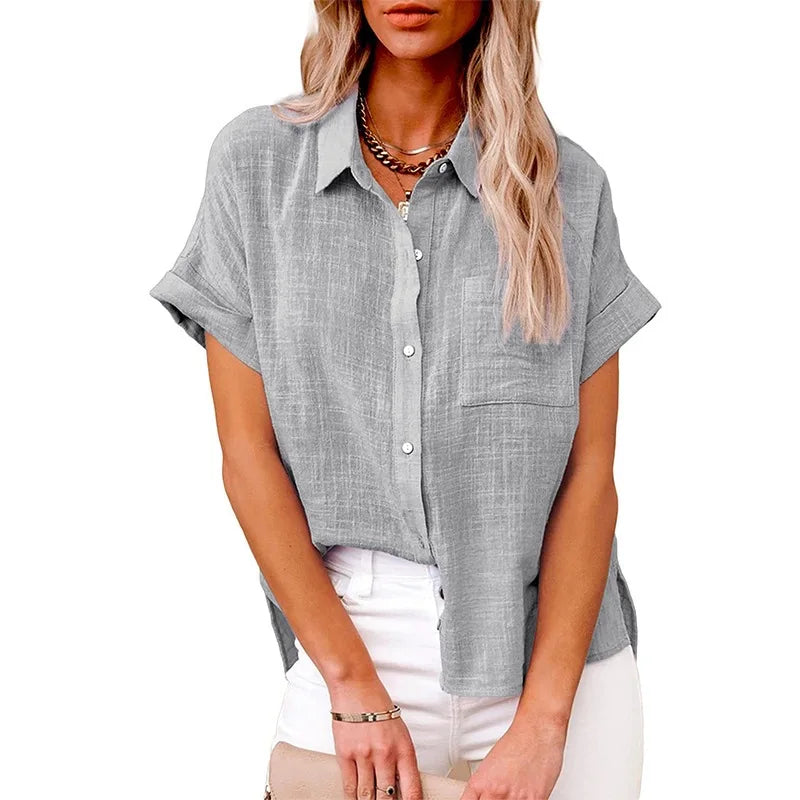 Summer Women Shirts Tops Cotton
