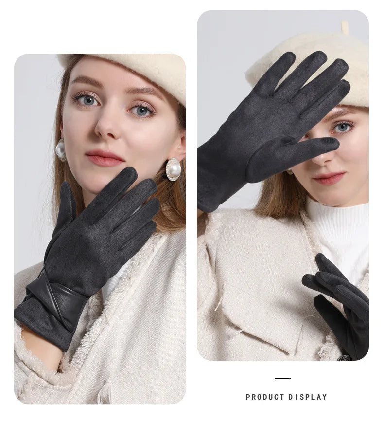 Winter Gloves For Women Suede