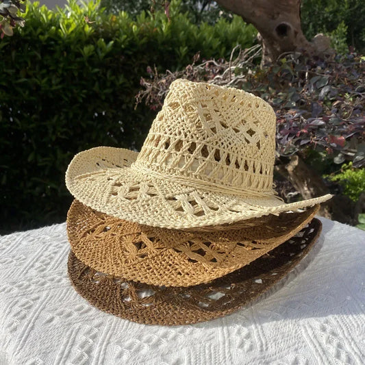 Vintage Straw Hat Women Hollowing Out