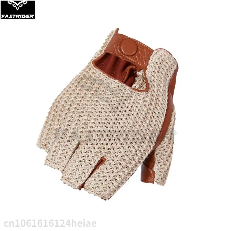 Men's Half-Finger Genuine Leather Moto