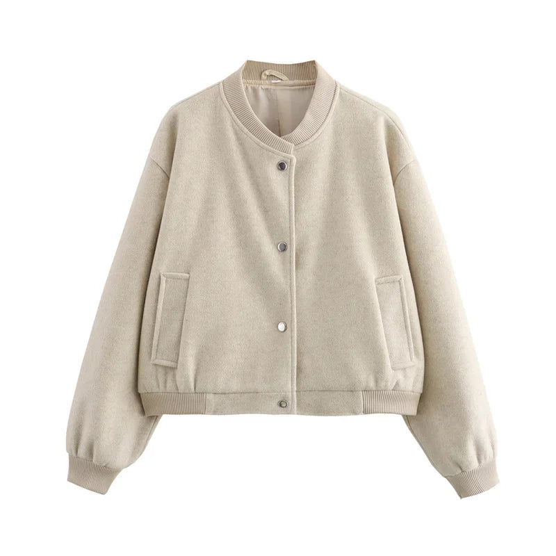 Women Jacket Cropped Bomber