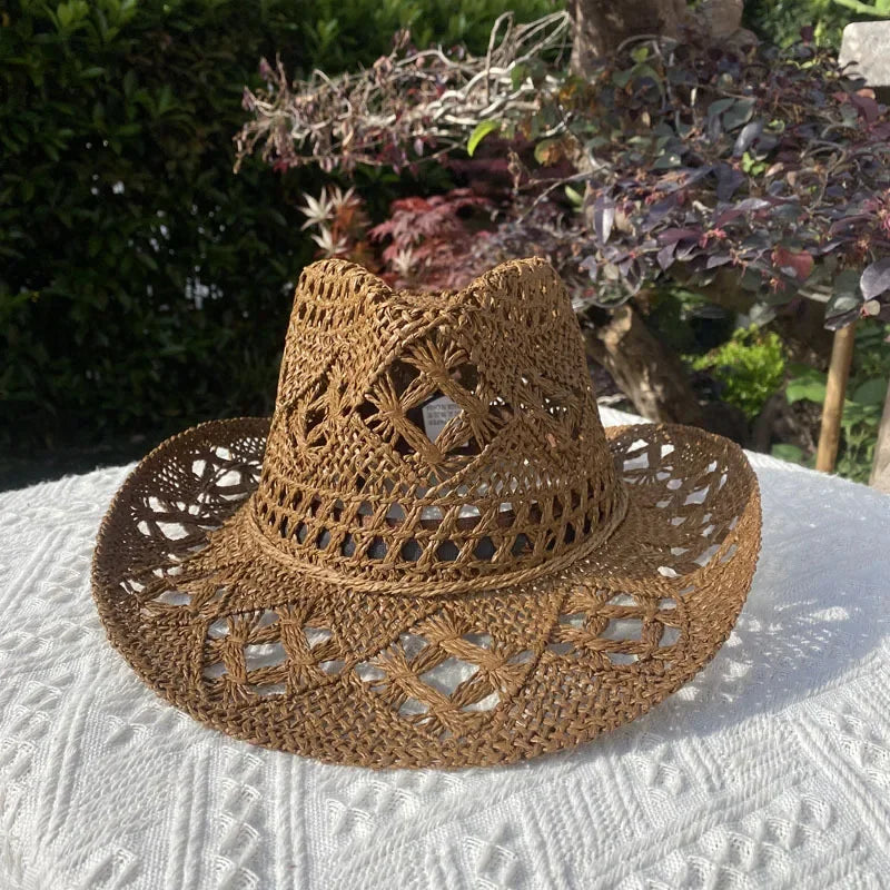 Vintage Straw Hat Women Hollowing Out