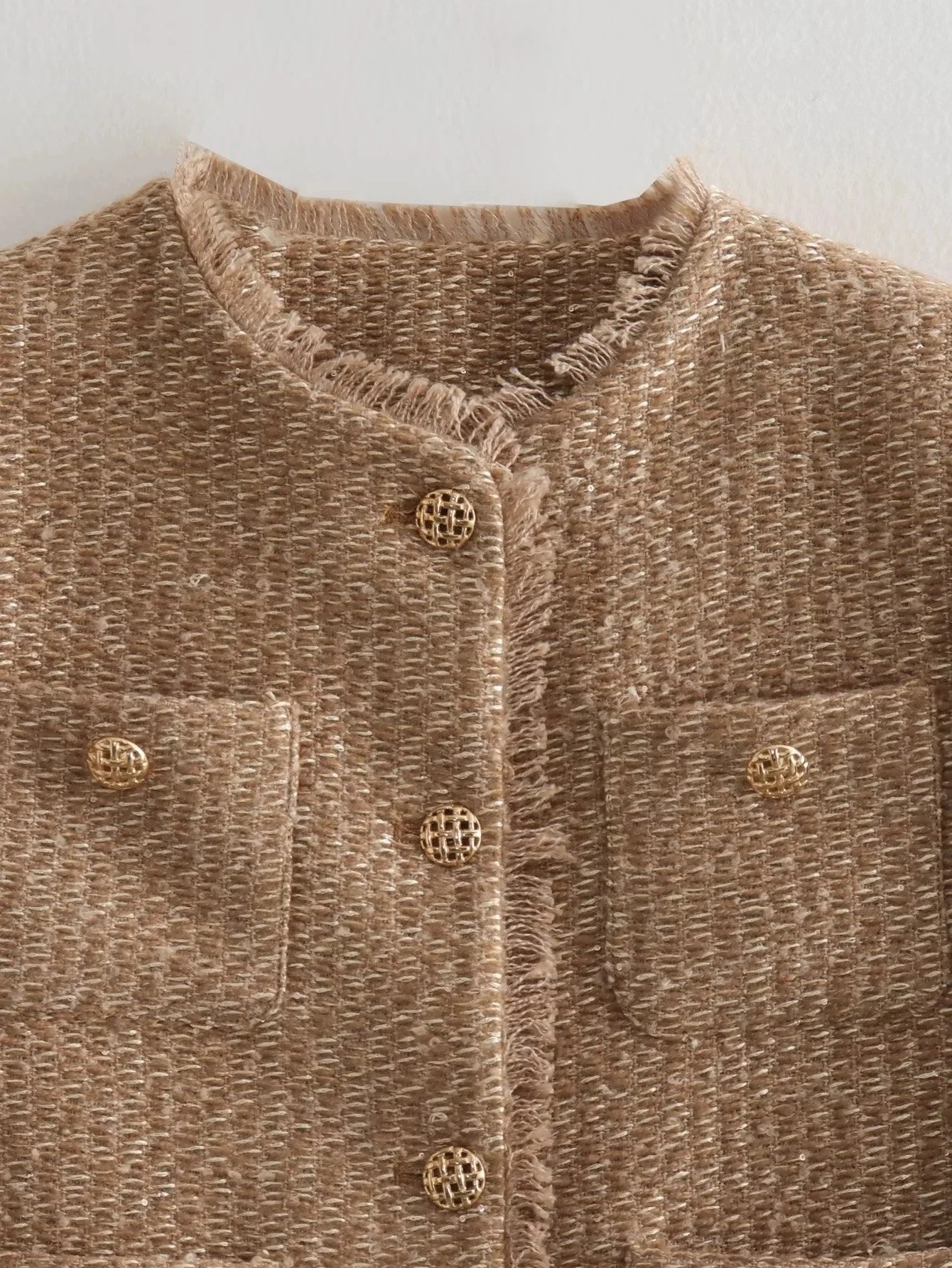 Women's Jacket Coat Tweed Cropped