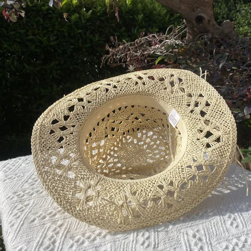 Vintage Straw Hat Women Hollowing Out