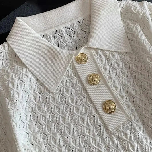 Ice Silk Polo Shirt Knitted Short