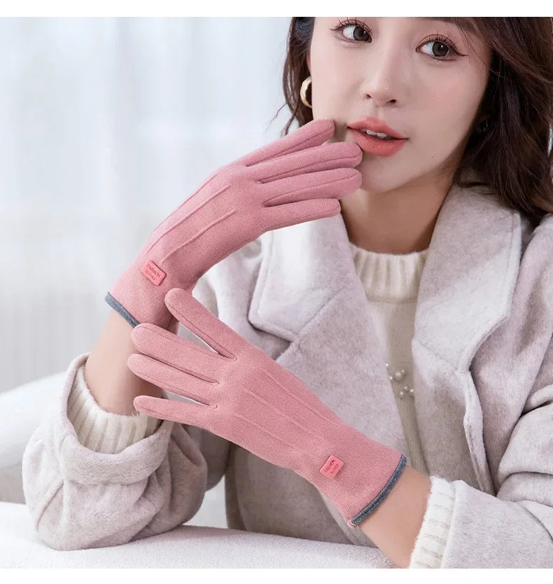 Women Gloves Autumn Winter Fleece Fashion
