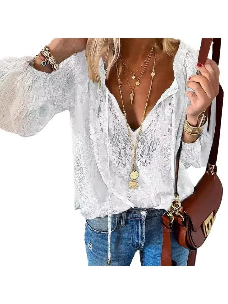 Women's Blouses Fashion Boho Lace