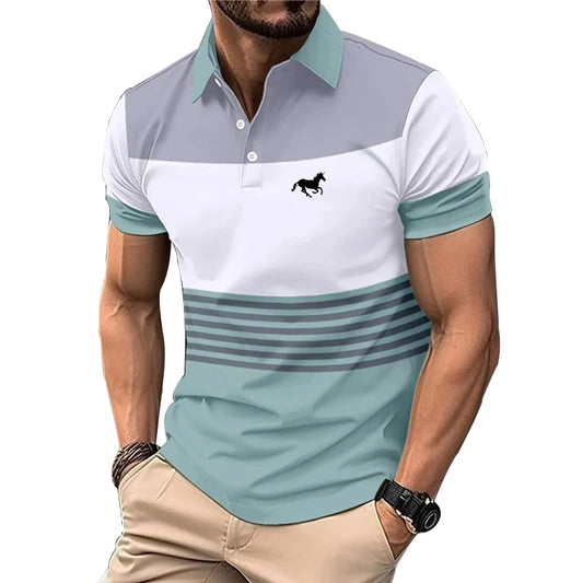 Summer Lapel Polo Shirt Men