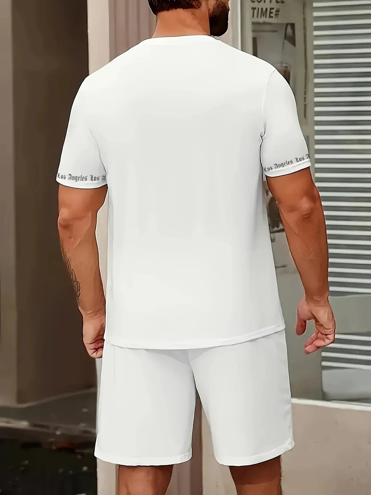 New Men's Los Angeles T-shirt Shorts Set