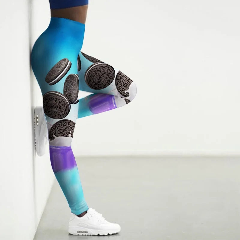 Sport Leggings Women 3D Snacks Printed