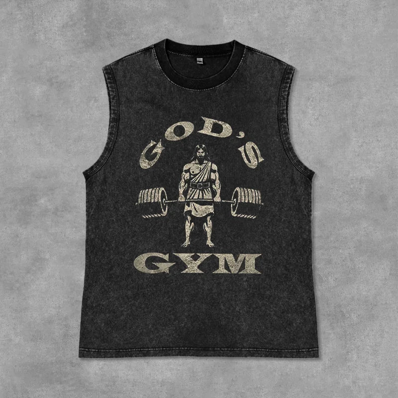 Men's Washed Tank Top Summer Running