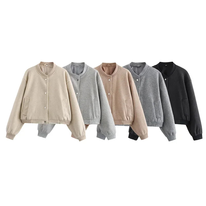 Women Jacket Cropped Bomber
