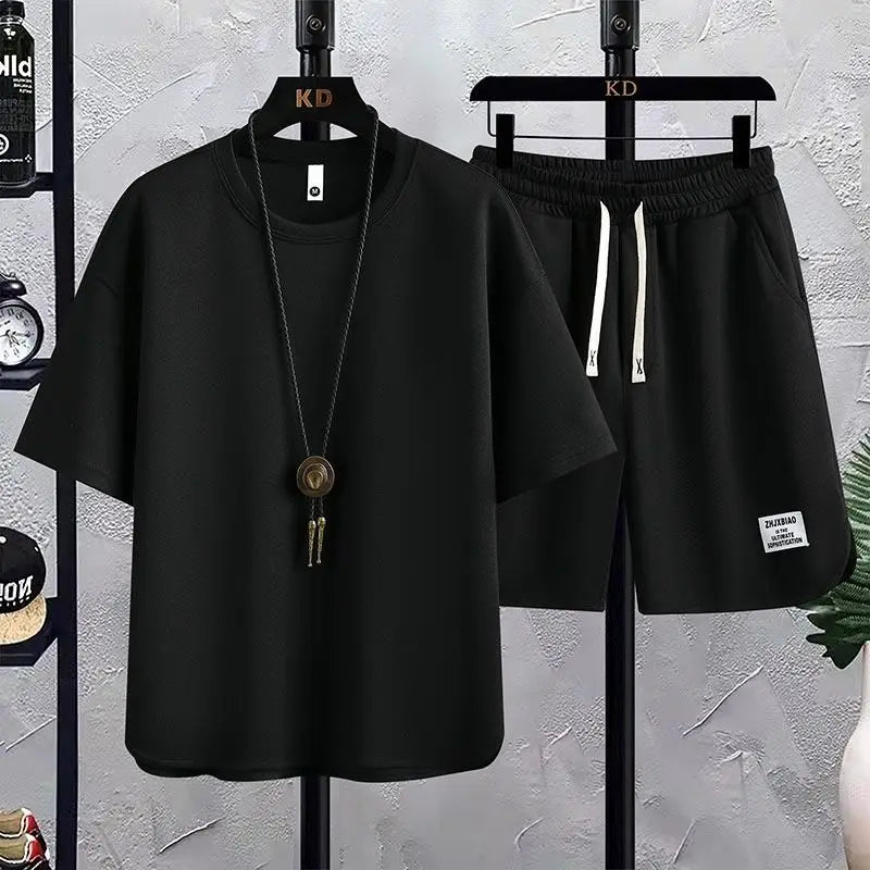 New Summer Suit Korean Casual T-shirt + Shorts