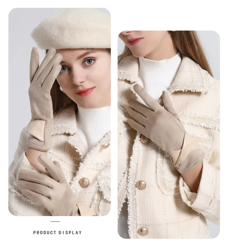 Winter Gloves For Women Suede
