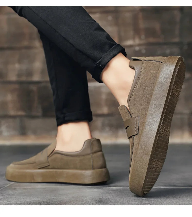 Loafers Men Shoes Leather Walking