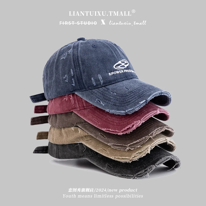 Hat Men's Washed Denim Baseball Cap