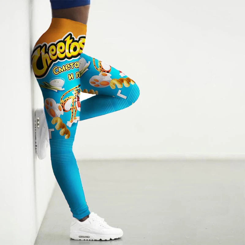 Sport Leggings Women 3D Snacks Printed