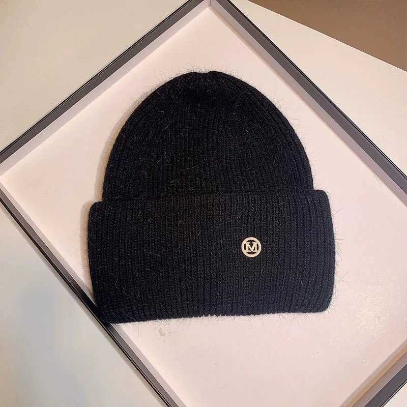 Knitted Hat for Women Fleece-Lined