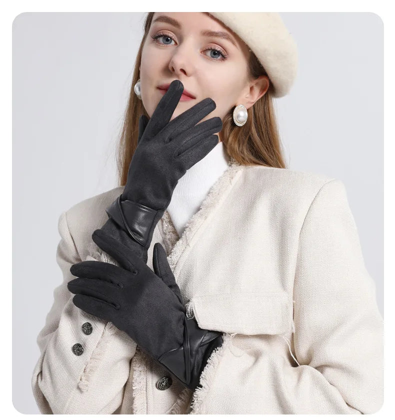 Winter Gloves For Women Suede
