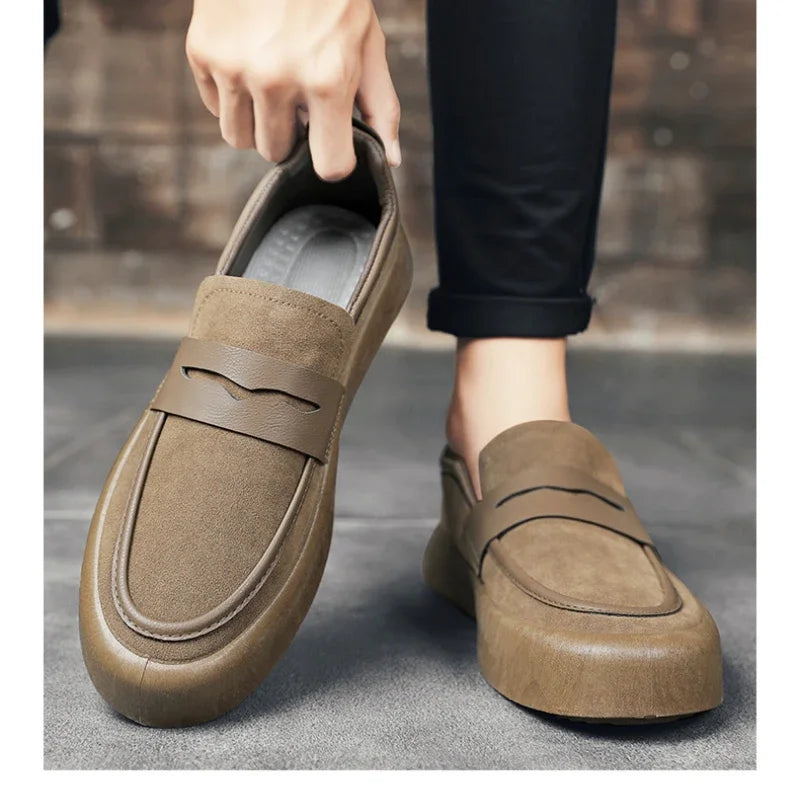 Loafers Men Shoes Leather Walking