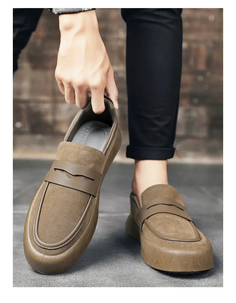 Loafers Men Shoes Leather Walking